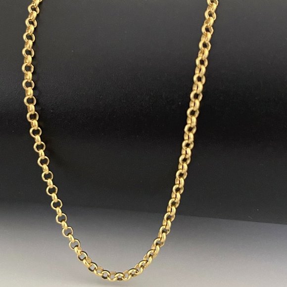 Solid 14K Gold Rolo Link Chain Necklace 18 inch, 2.5 mm,4.54 gram - Picture 12 of 17